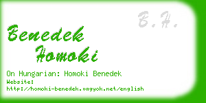 benedek homoki business card
